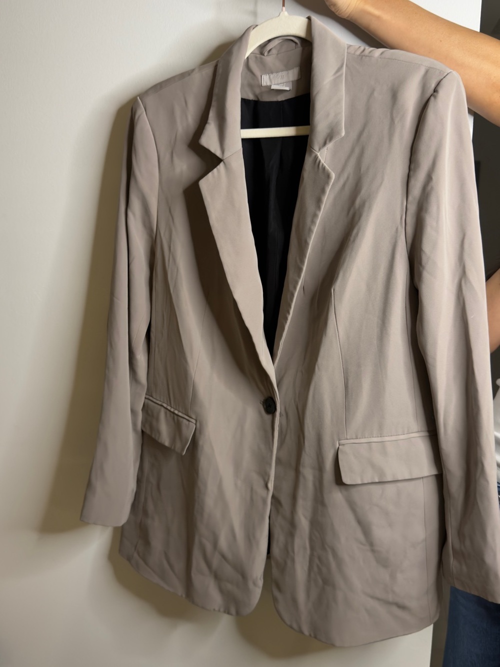 H&M Taupe Single-Button Blazer